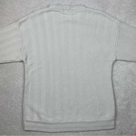 Chaps Ralph Lauren Hand Framed Heavy Knit Cream Sweater - Picture 6 of 12